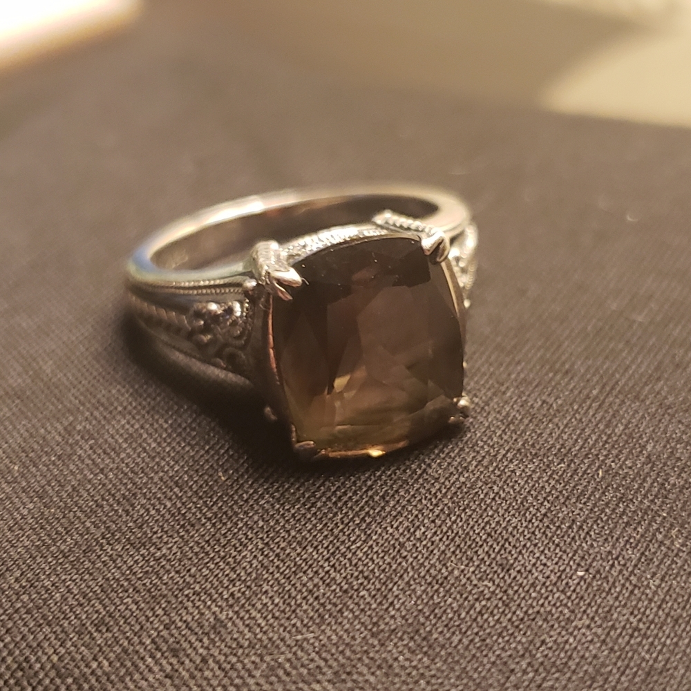 Vintage Sterling Silver Filigree Etched Ring